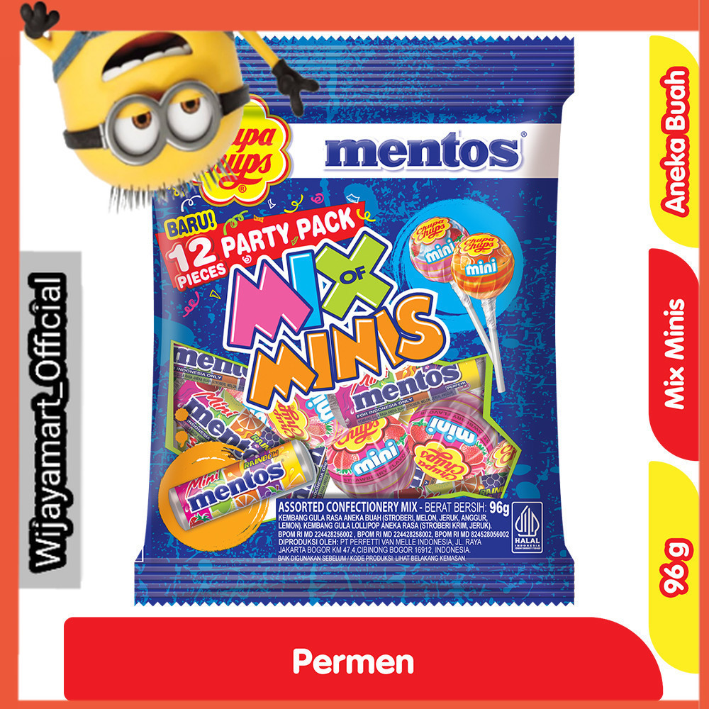 

Mentos Chupa Chups Permen Party Pack Mix of Minis 96 g