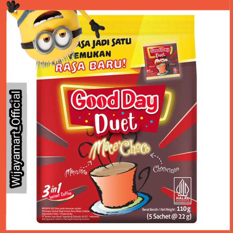 

Good Day Duet Moca Choco Kopi Instan 5 x 22 g