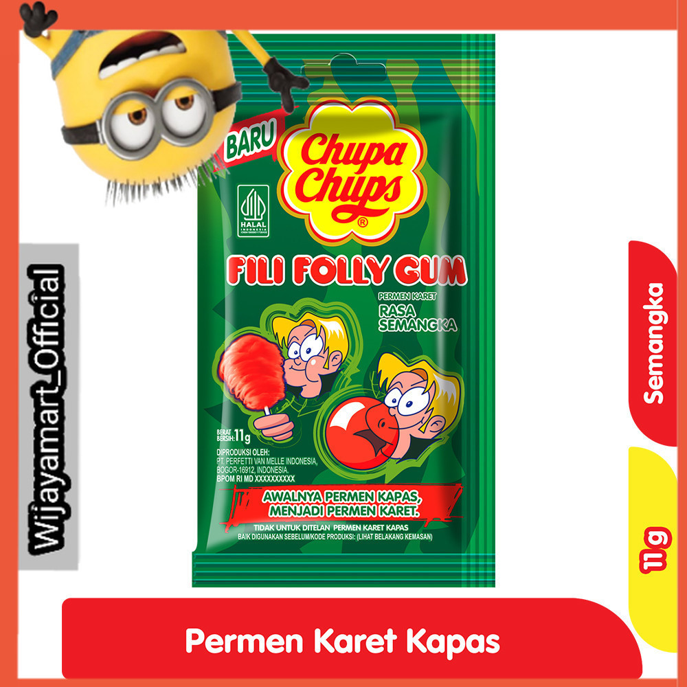 

Chupa Chups Fili Folly Permen Karet Kapas Rasa Semangka 11 g