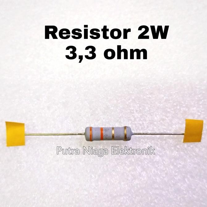 Resistor 3,3 ohm  2W Taiwan 3,3ohm 2watt 3.3R / 3.3ohm 3,3R 2 Watt putr4n Segera Beli