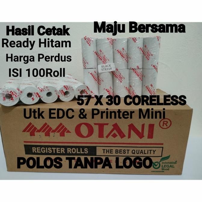 

BEBAS ONGKIR - Kertas Thermal Merk Otani 57x30,Coreless Harga Perdus