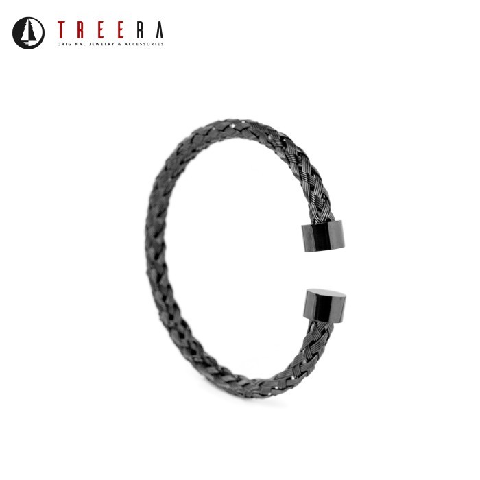 Treera Dazzler Gelang Titanium Pria Anyam 1 Layer Original Premium Diskon