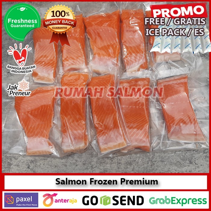 

Fillet Salmon Frozen Portion 250Gr - Ikan Salmon Boneless Mpasi