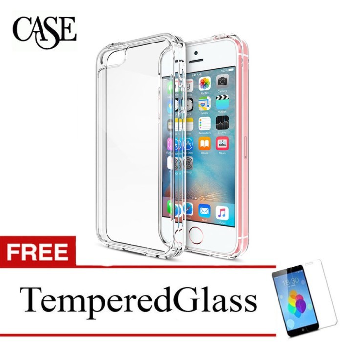 Clear Soft Case for Apple iPhone SE 2016 - 4.0 inch - Gratis Tempered
