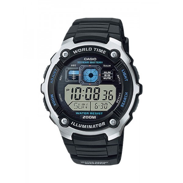 Jam Tangan Pria Casio Original Youth Digital Original  Resin Sport/Casual Silver-Black AE-2000W-1AVD