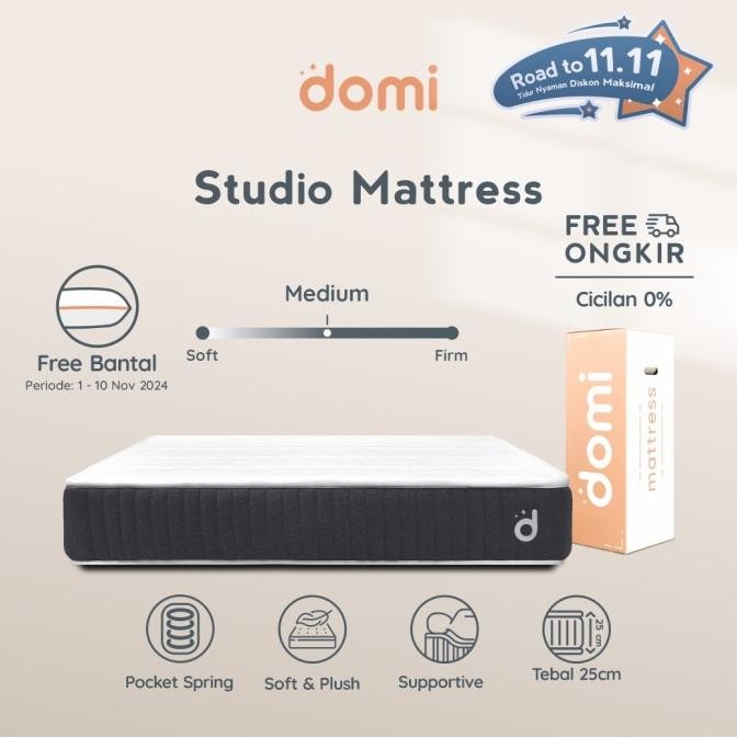 Domi Studio Mattress - Kasur Pocket Spring Bed Motion Isolation