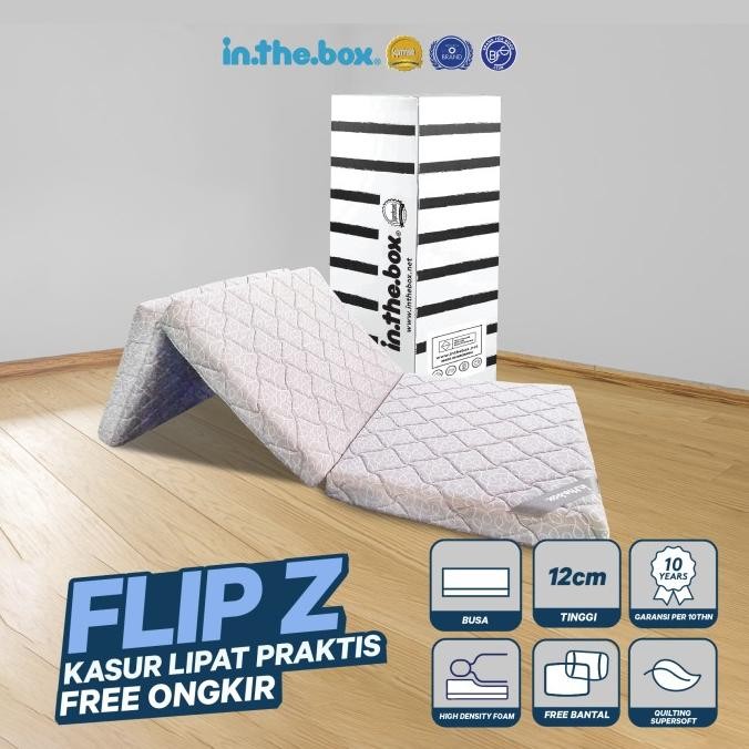 Kasur Lipat Lantai IN THE BOX Flip Z - Gratis Bantal & Tas Kasur Lipat