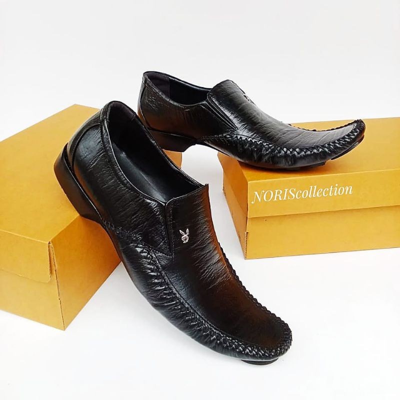 Pantofel Premium Sepatu Pantofel Pria Playboy Kulit Asli Sepatu Formal Casual Slip On Sol Tanam