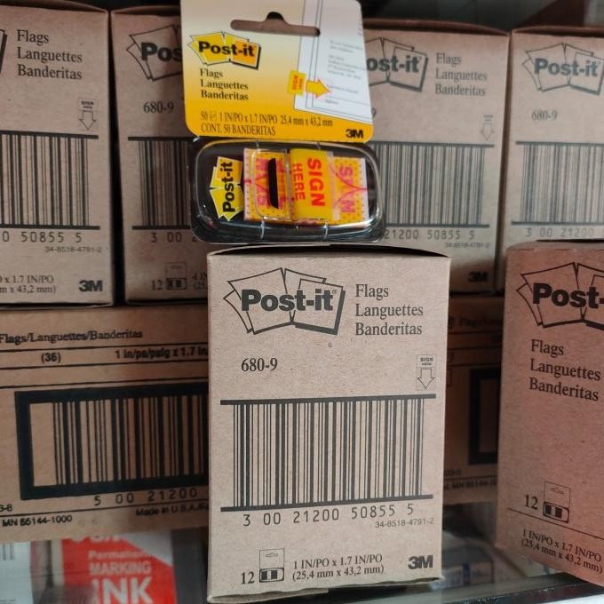 

TERMURAH - post it sign here 3m (680-9) Original Harga satu dus isi 12 Pad