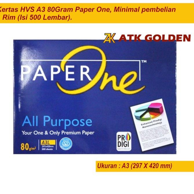 

NEW Kertas HVS Paper One A3 80gr