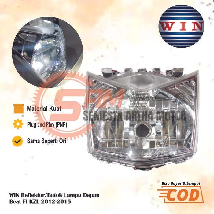LAMPU DEPAN REFLEKTOR HONDA BEAT FI INJECTION HEADLAMP MIKA KACA MOTOR
