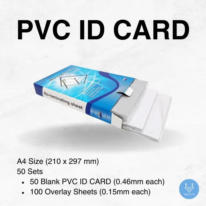 

BEBAS ONGKIR - Bahan Kertas PVC ID Card A4 isi 50 Set
