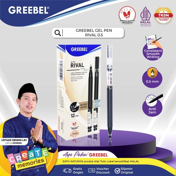 

Terbaru GREEBEL GEL PEN GP-502 RIVAL 0.5 /Pen/Pulpen/gel pen utk atk kantor 100% ori