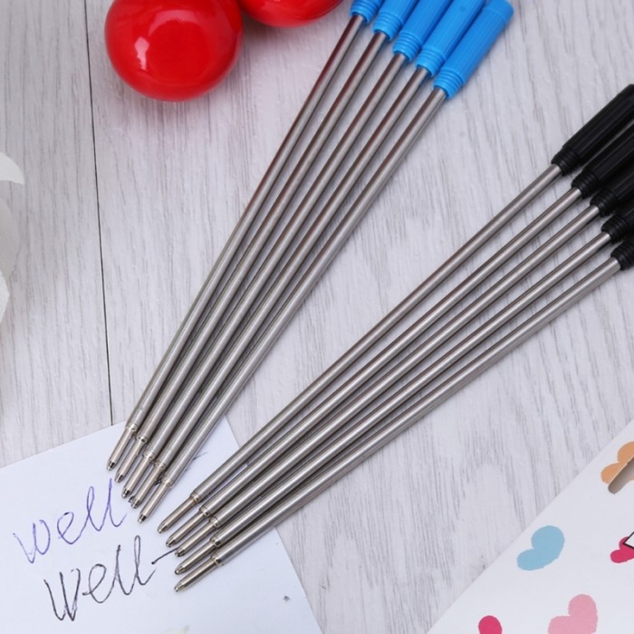

Terbaru Y1UB 10Pcs Ballpoint Pen Refills Black/Blue Refill Length 4.5 Inch 0.5mm Medium Point for