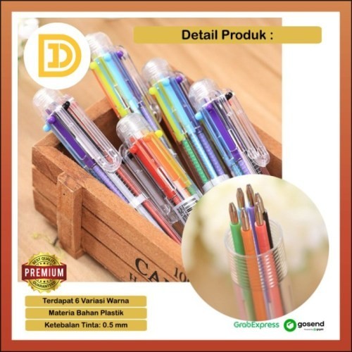

Terbaru NEW Pulpen 6 Warna Sekolah Kantor Pen Bolpoint Alat Tulis Pena Balpoin Bulpen Warni Lucu