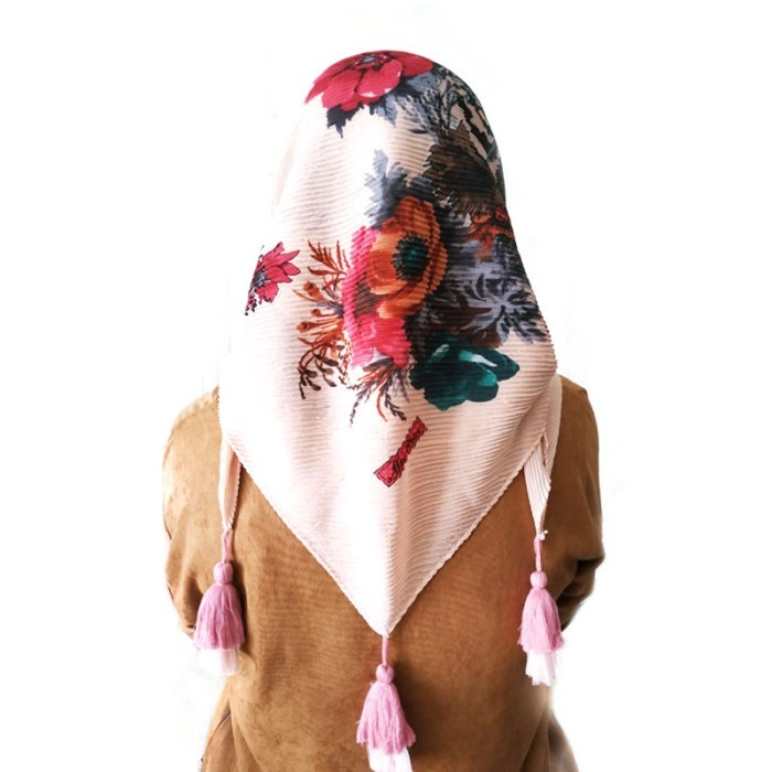Jilbab Plisket Segi Empat Motif Bandul Pompom Pleated Voal Part 2