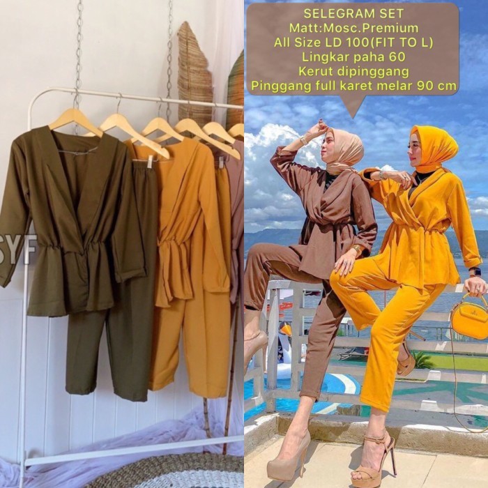 One Set Baju Celana/Setelan Celana Wanita Kantor