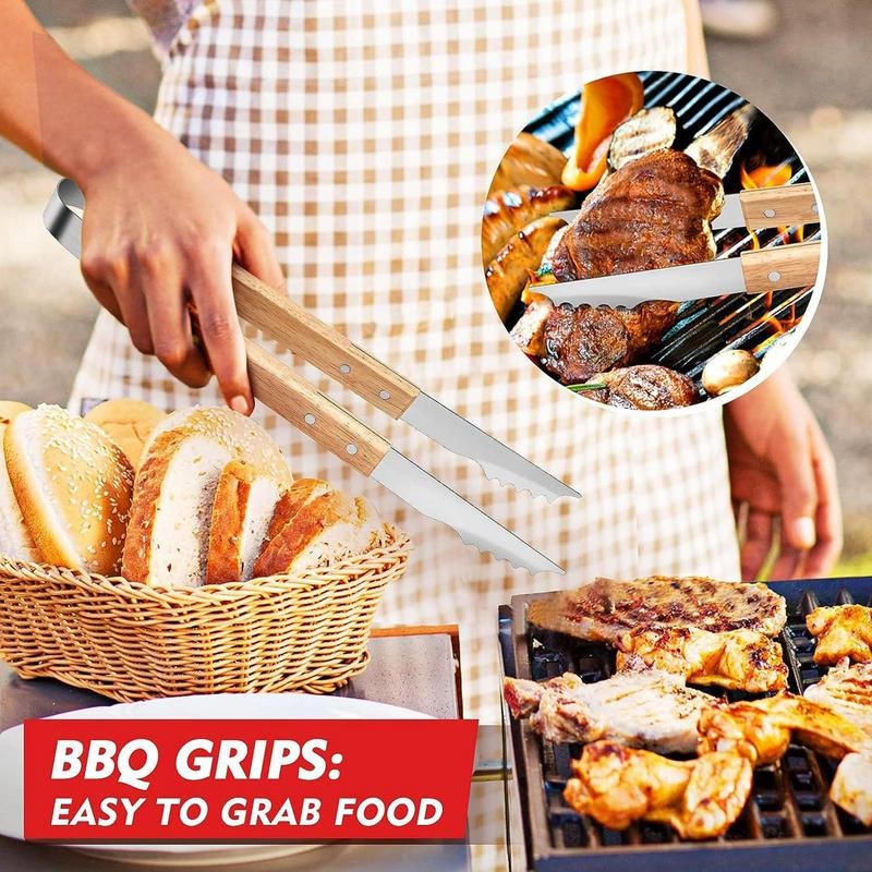 

Stainless Steel Heavy Duty BBQ Accessory Kit BBQ Tool Set 3pcs BBQ Tools BBQ Combo Set with Forks, Spatulas and Clips BBQ Tools