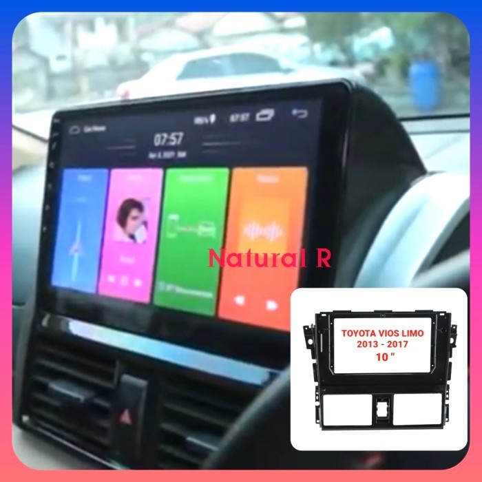Terlaris Frame Headunit Android 10" Toyota Vios Limo Gen 3 2013 - 2017