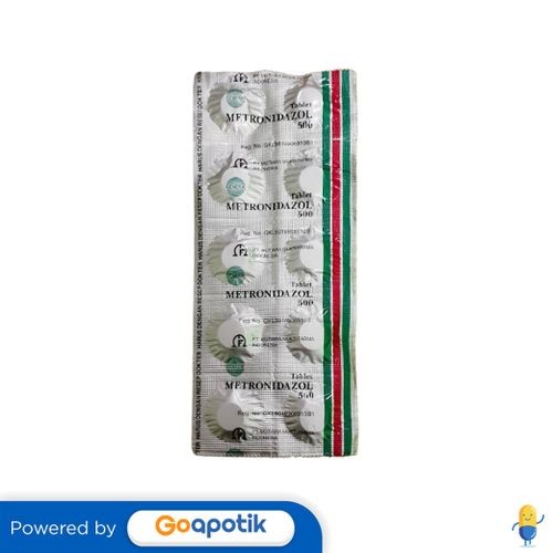 METRONIDAZOLE MUTIARA 500 MG STRIP 10 TABLET