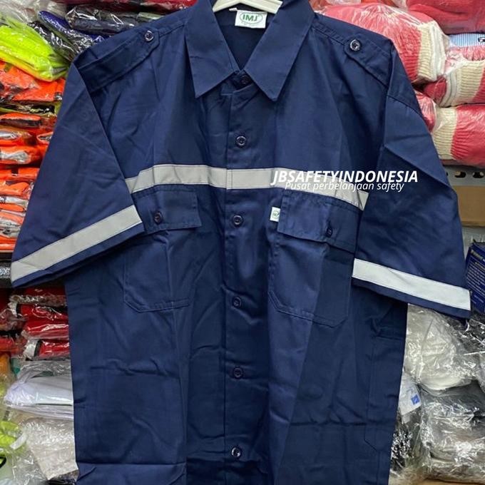 BAJU KERJA PRIA LENGAN PENDEK WARNA NAVY - WEARPACK SAFETY 2710T
