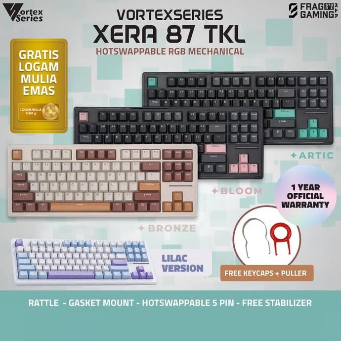 TERMURAH - VortexSeries Vortex Xera87 Xera 87 Xera-87 Mechanical TKL Keyboard