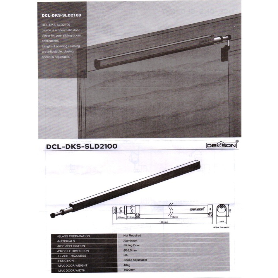 ada stok DOOR CLOSER SLIDING DEKKSON DCL 2100 Penutup Pintu Geser Sliding Check