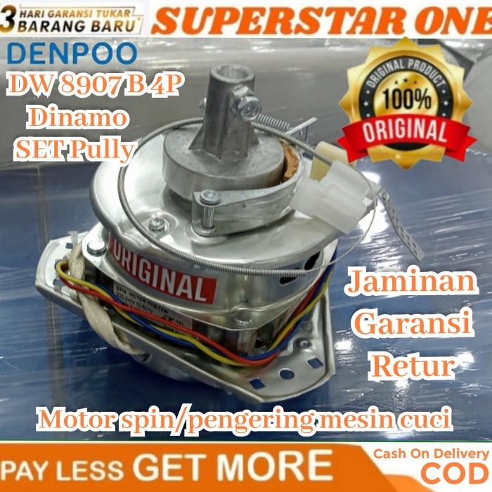 DINAMO/MOTOR SPIN/PENGERING MESIN CUCI DENPOO DW 8907B 4P/DW-8907B 4P