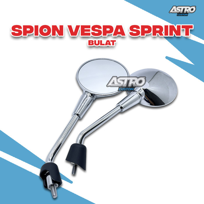 Spion Vespa Sprint Oval Dan Bulat NPS Chrome Piaggio