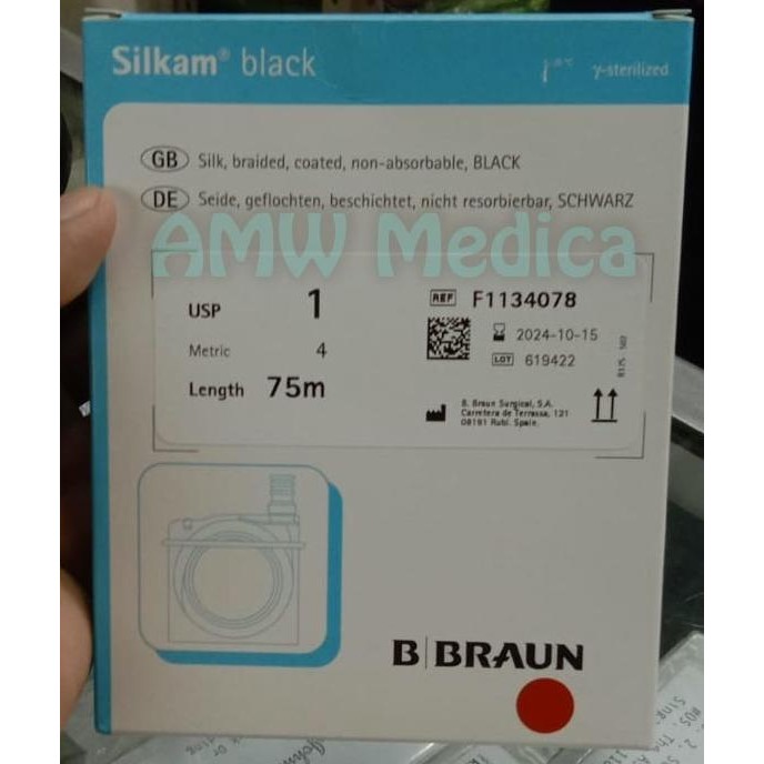 TERBARU - B Braun Benang Silk 1 Silkam Black B|Braun Benang Silk Black Usp 1