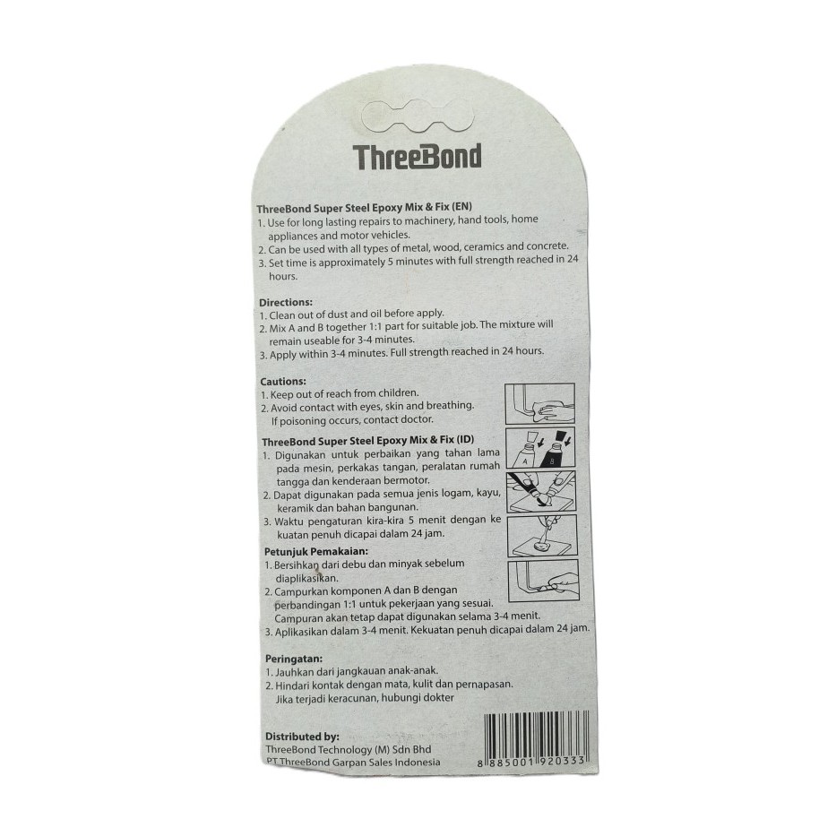

Threebond Epoxy Lem Campur Mix & Fix Super Steel 35 Ml Termurah Langka