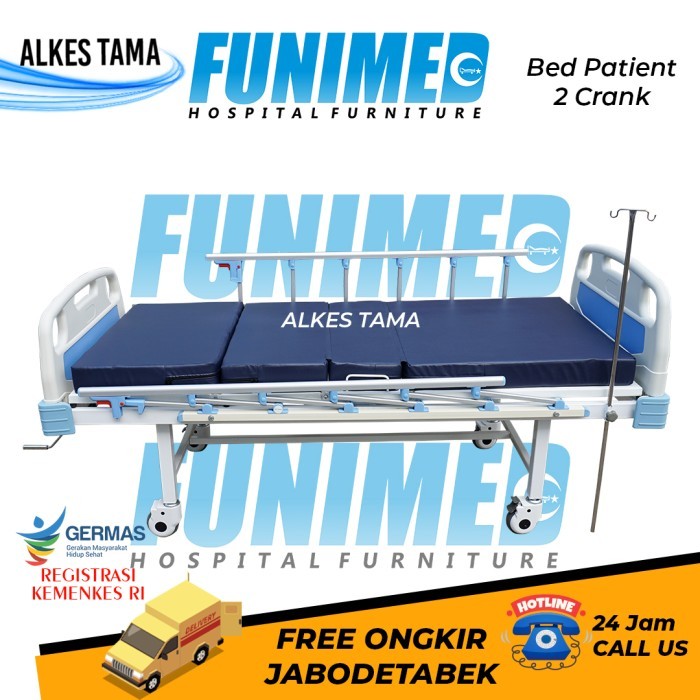PROMO!!! Ranjang pasien tempat tidur rumah sakit 2 engkol - Bed pasien 2 crank
