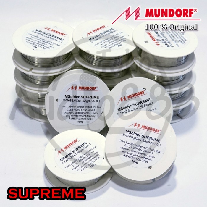 TIMAH / TENOL SOLDER AUDIO HIGH END MUNDORF SUPREME PER ROLL 100 GRAM