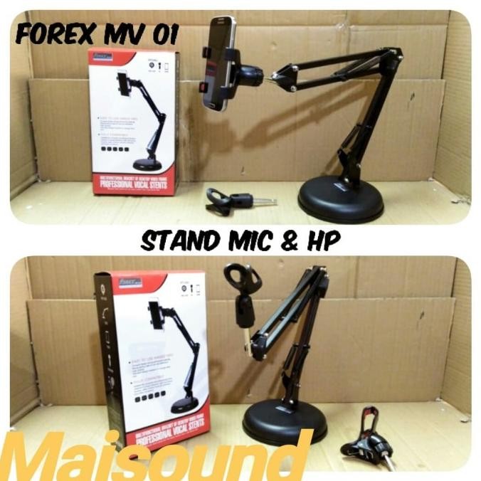 Stand HP dan Mic Meja FOREX MV 01 Table Standing Hp Microphone MV01