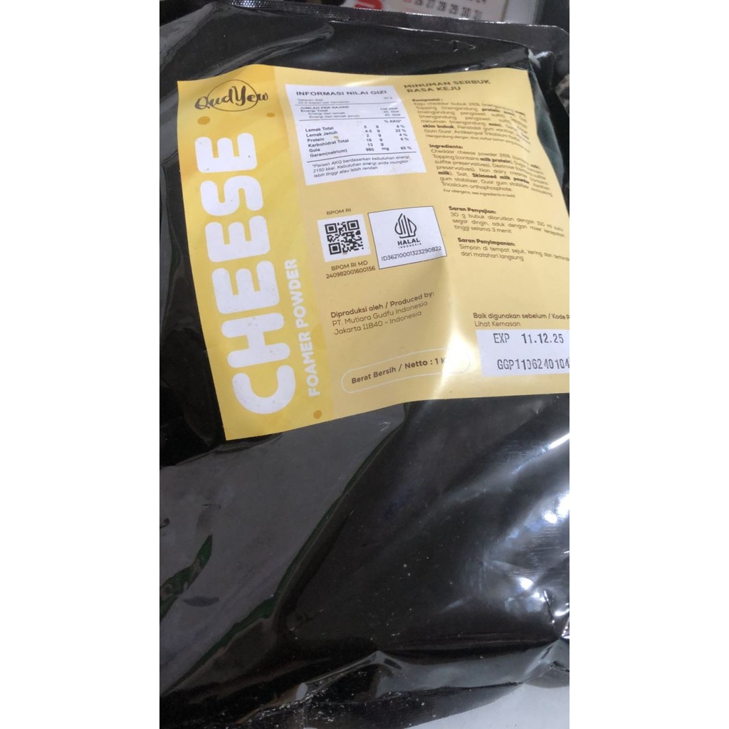 

Qudyew Cheese Foam Powder Instant / Keju Bubuk 1Kg Best Item Diskon