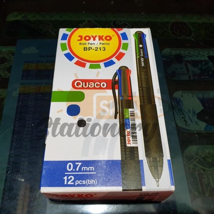 

Pulpen 4Warna Quaco Bp 213 Joyko 0.7 Hitam 1Pak Isi 12Pc