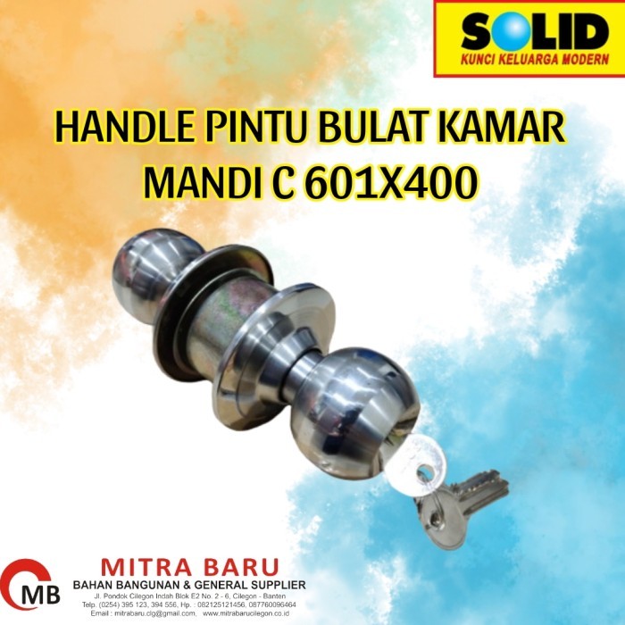 anyar Handle Pintu Bulat / Gagang Pintu Kamar Mandi SOLID C 601 X 400