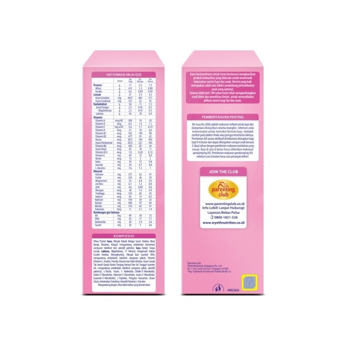 S26 S-26 Promil Tahap 1 Susu Formula Usia 0-6 Bulan Kotak 400 Gr