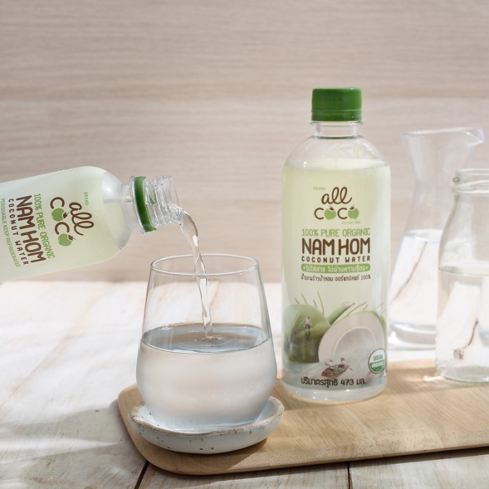 

All Coco Nam Hom Organic Coconut Water Air Kelapa Murni 235Ml - 7 Pcs New