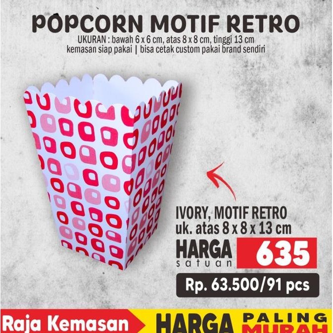 

Diskon! KEMASAN POPCORN, DUS POPCORN, BOX POPCORN, POPCORN MOTIF RETRO