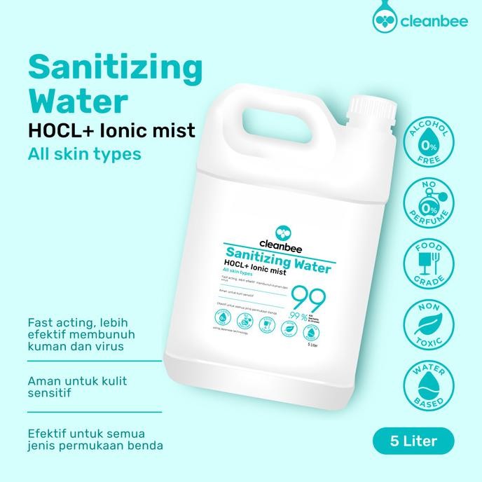 Cleanbee HOCL Food Grade Sanitizing water, for all skin types, 5 LITER
