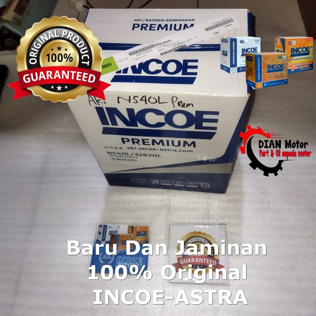 INCOE INPR-NS40L AKI MOBIL NS40L PREM KIRI AGYA INCOE ASTRA