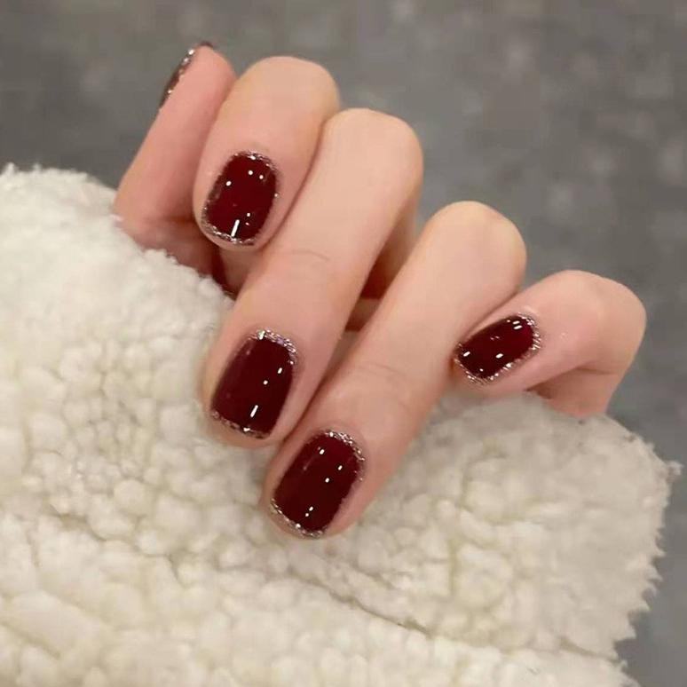 Kuku Perawatan Kecantikan Manicure Kuku Kaki PalsuCOD Kemasan Kotak 24 Pcs 3D Kuku Palsu /