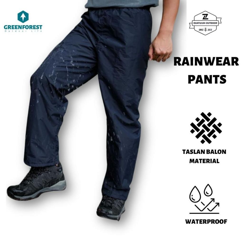 CR - Greenforest Rainwear Pants Waterproof - Celana Jas Hujan Anti Air Doubble Layer Full Seal TERLA