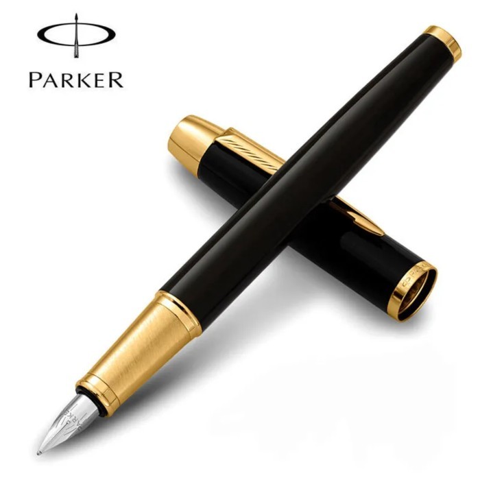

Parker Im Laqer Black Gold Trim Fountain Pen Original Diskon