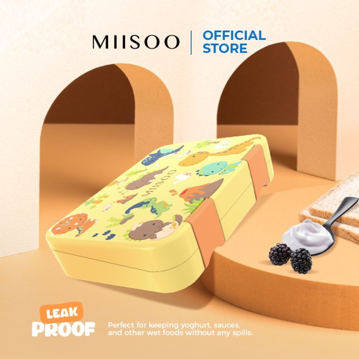 Miisoo Lunch Box Tritan Kotak Bekal Makan Kotak Makan 6 Sekat Bpa Free