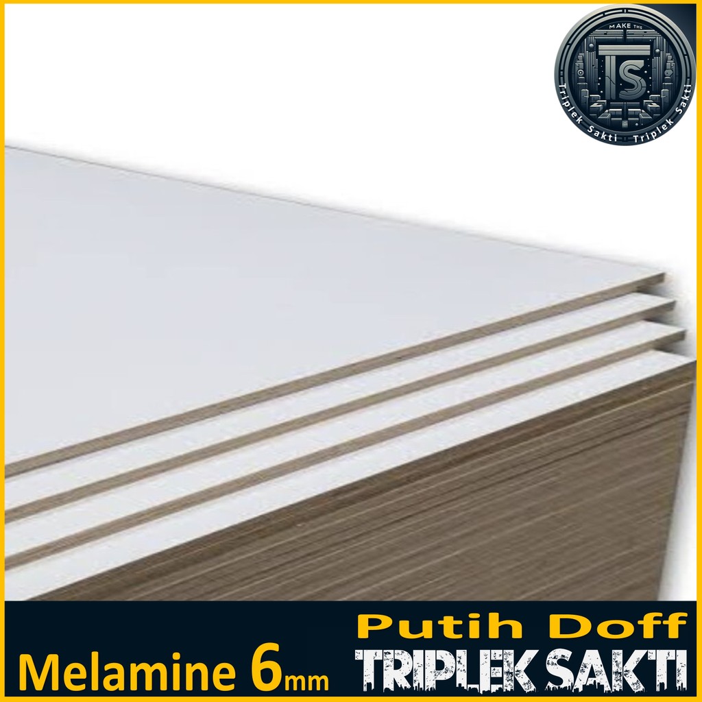 Triplek Melamin Putih Doff 1 Muka 6mm | Ukuran 40x60 cm, Tebal 6mm, PxL 60x40 cm