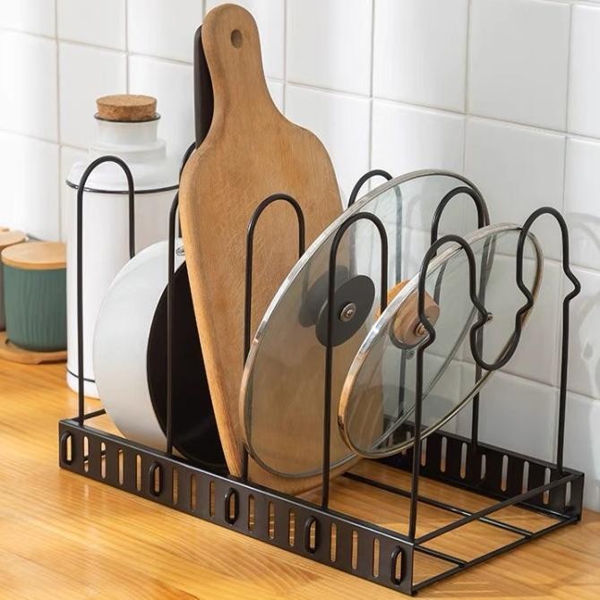Frying Pan Pot Rack Stand / Rak Tempat Panci Wajan Korea Hitam H470 TK