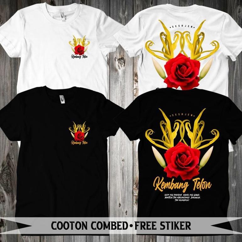 Kaos Netral Sesajen Jawa Kejawen Kembang Telon Koas Budaya Culture Jawa Original Katun Hitam Pendek 