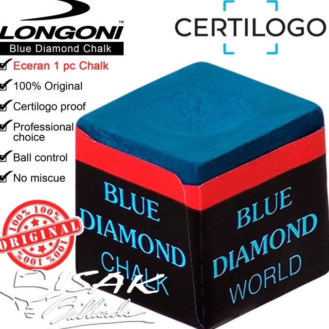 

Longoni Blue Diamond Chalk - Eceran 1 Pc Original Kapur Billiard Asli